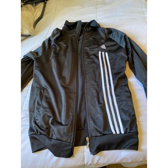 brown and black adidas jacket